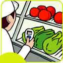 Medicion de temperatura de comida con mini termometro QT-3